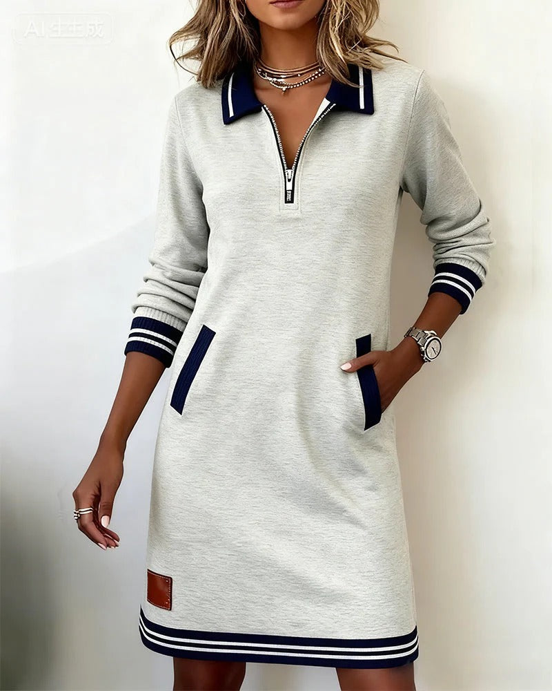 Effortless Chic: Long-Sleeve Cotton Dress