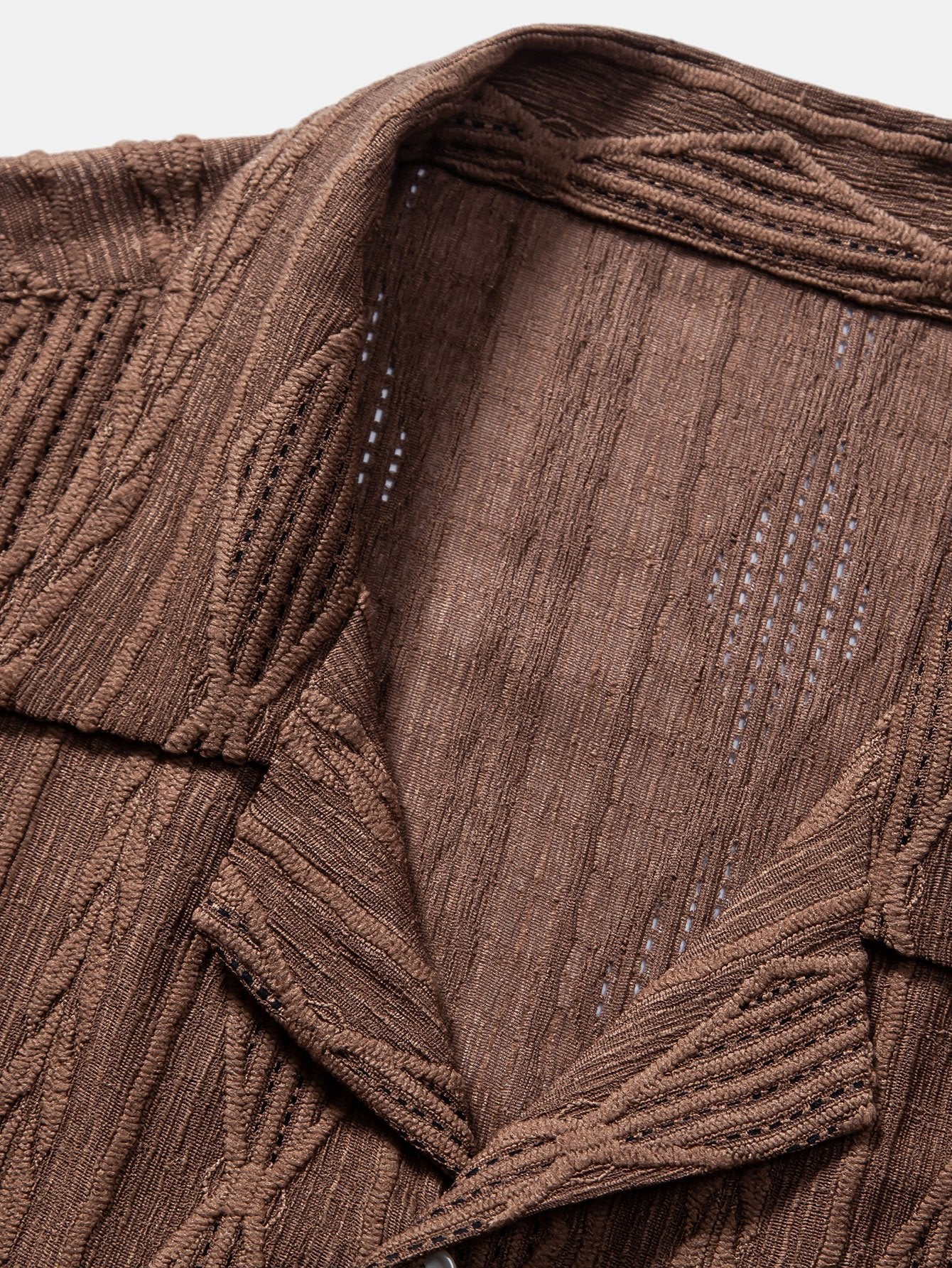 Bold Geometric Jacquard Cuban Shirt - Modern Pattern, Effortless Style