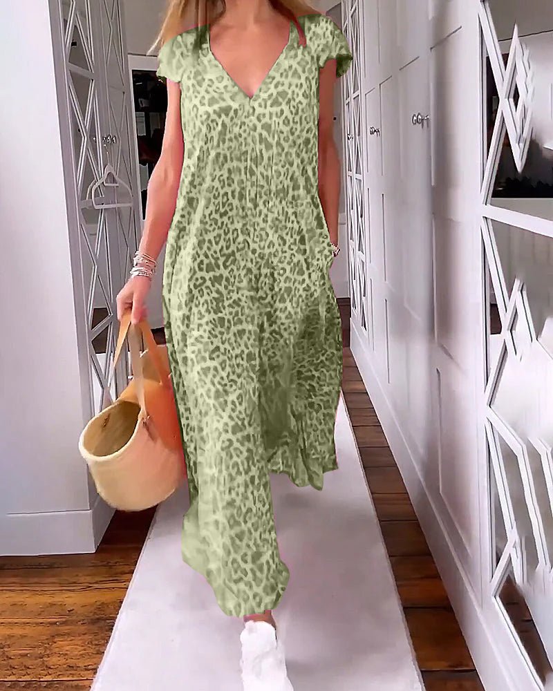 Women's Glaiza V-Neck Maxi Dress - Elegant, Flattering Floor-Length