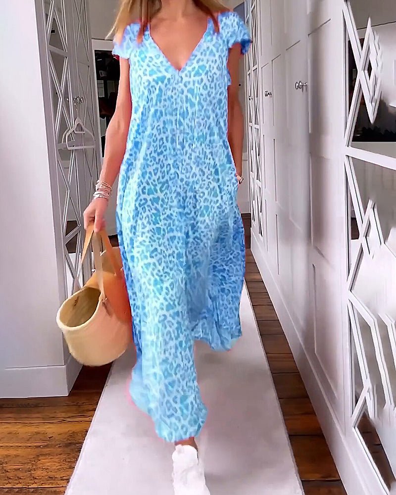 Women's Glaiza V-Neck Maxi Dress - Elegant, Flattering Floor-Length