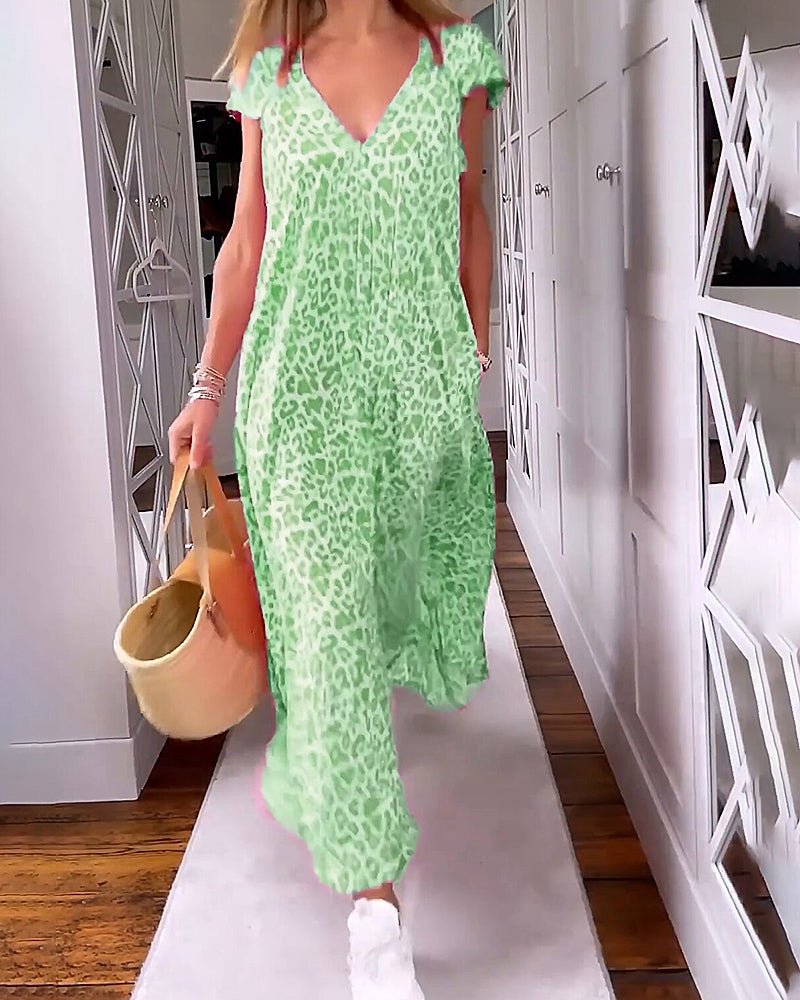 Women's Glaiza V-Neck Maxi Dress - Elegant, Flattering Floor-Length