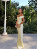 Off-Shoulder Yellow Maxi Dress - Bright, Flowy & Elegant Summer Look