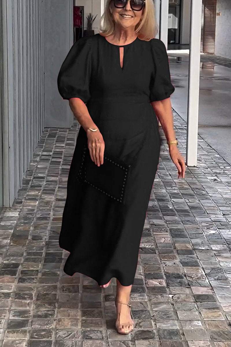 Amelie™ Timeless Puff-Sleeve Dress - Effortless Elegance for Any Occasion